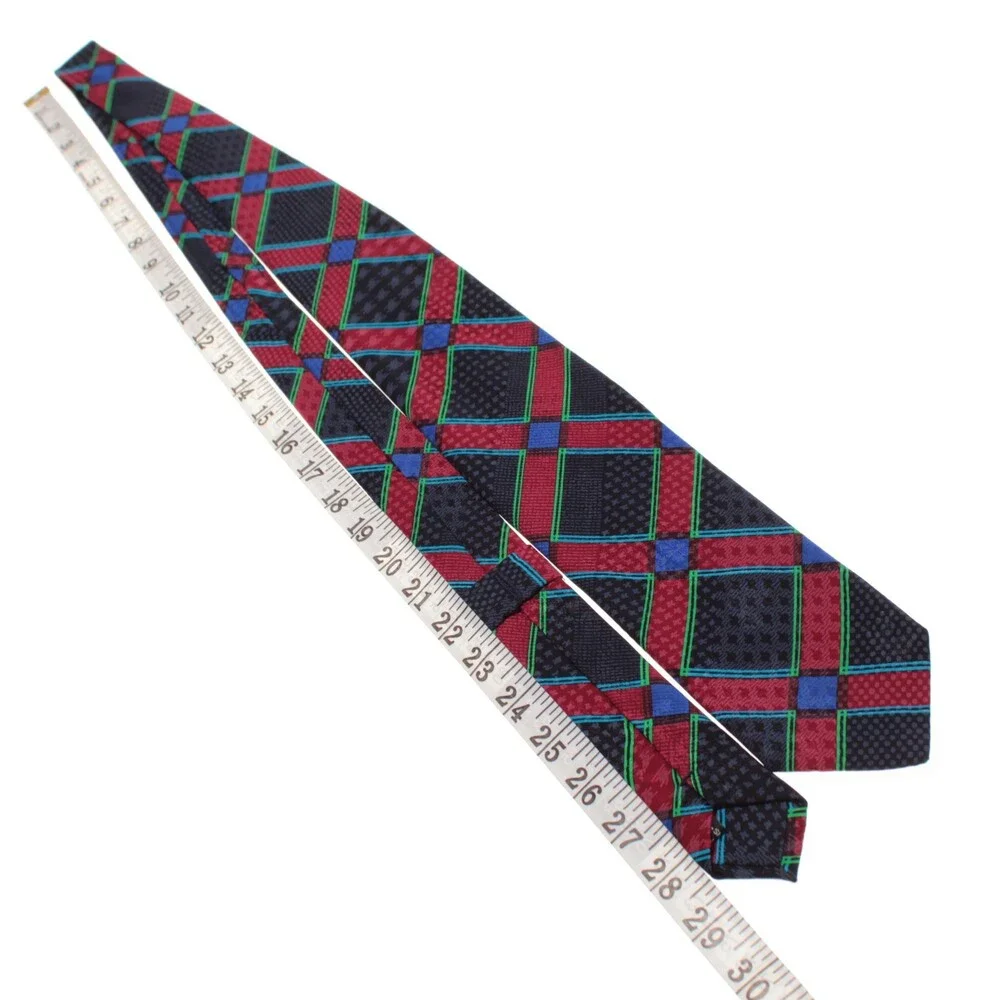 Italo Ferretti NWT Neck Tie in Blue / Multicolor Geometric Print 100% Silk